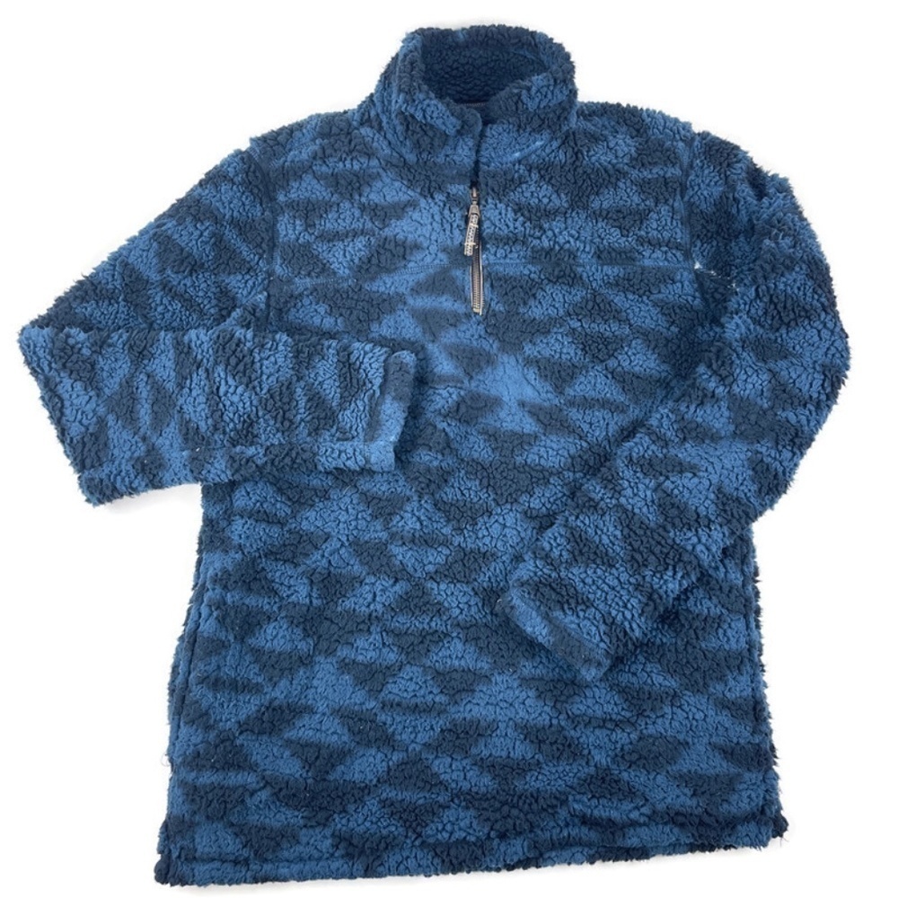 Grizzly Sherpa Womens Pullover Sweater Blue Medium